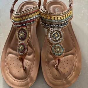 Embellished Brown Sandals